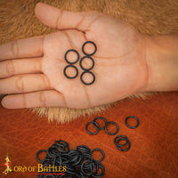 Individual 10mm diameter 16 gauge butted mail rings for making medieval armour