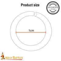 Individual 10mm diameter 16 gauge wire butted mail rings for making viking armour