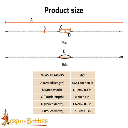 Jute Rope Sling size chart