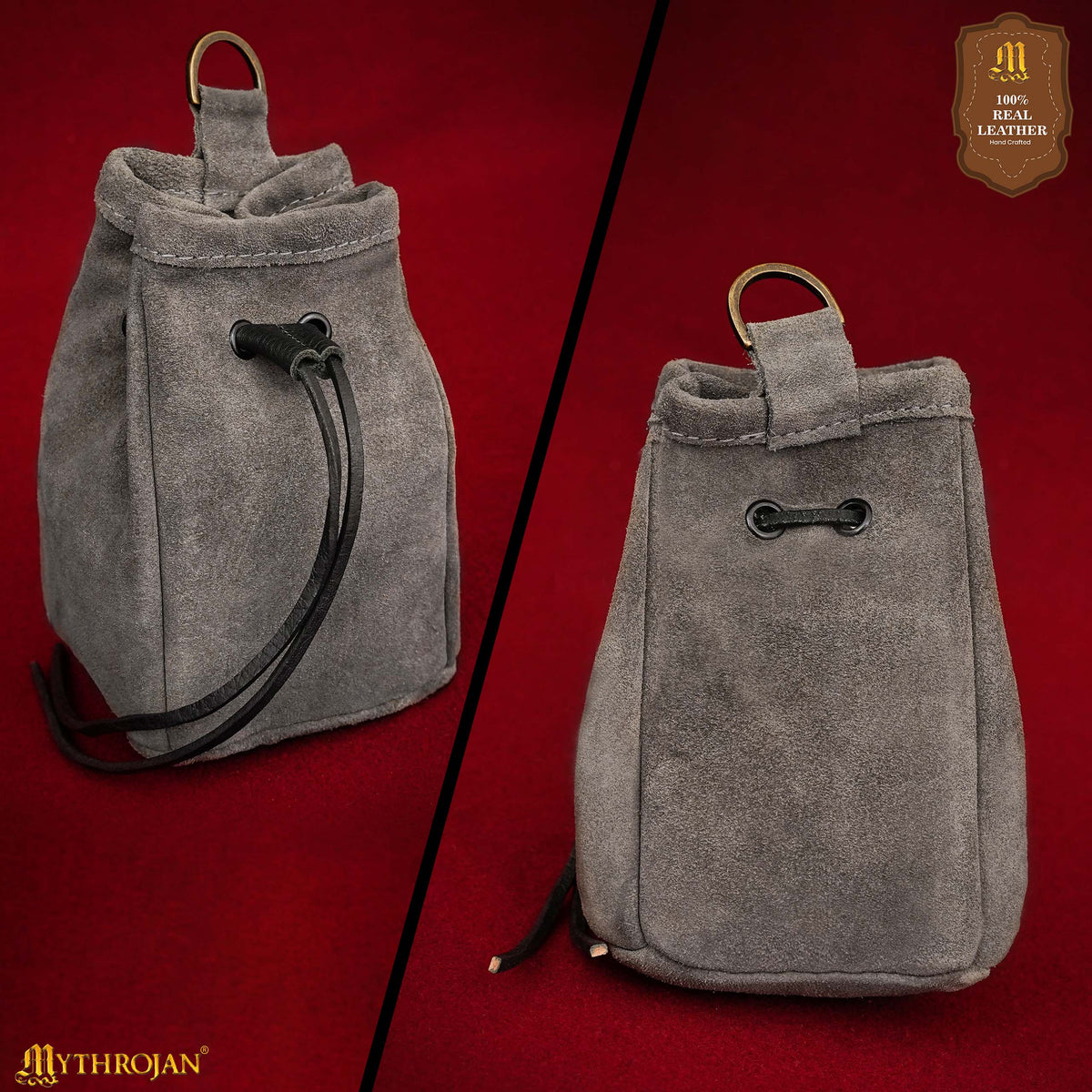 Medieval Drawstring Belt Bag - Grey| Make Your Own Medieval