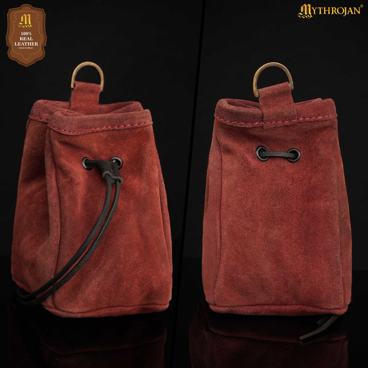 Medieval Drawstring Belt Bag - Red| Make Your Own Medieval