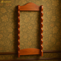 Solid Wood 8 Tier Sword Stand Wall Mount Display