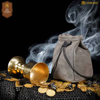 Medieval Drawstring Belt Bag - Grey