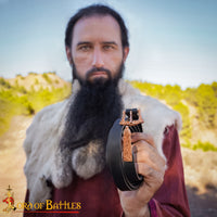 Viking Borre Belt End- Antiqued and Polished Finish