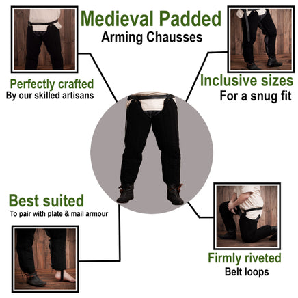 Long padded chausses for medieval and Viking combat