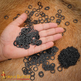 Loose Blackened Chainmail Rings 9 mm 17 Gauge Flat with Dome Rivets 847BK
