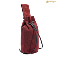 Maroon red bag with leather closure