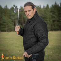 Medieval Black Gambeson with neck padding