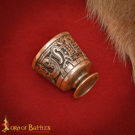 Medieval Persian bronze ritual cup from wax cast