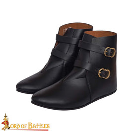 Dark Ages Black Leather Boot with Buckle