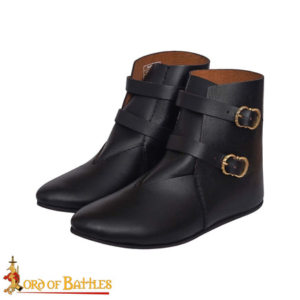 Dark Ages Black Leather Boot with Buckle