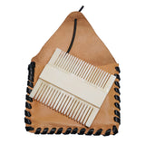 Medieval Bone Double Sided Comb with Leather Case