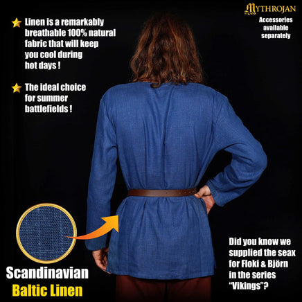 Medieval Canvas Tunic 100% Cotton Blue