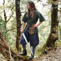 301095GN5 Medieval Canvas Tunic 100% Cotton GreenShort-Sleeve