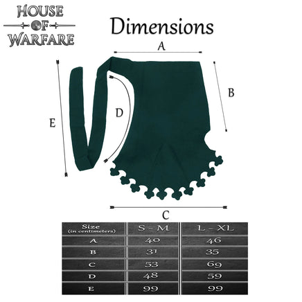 Viking Green Liripipe Woolen Hood LARP, SCA & Reenactment