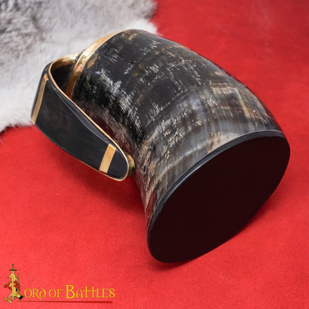Medieval Merchants Larger Rustic Tankard with Brass Rim