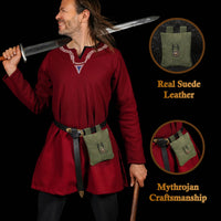Renaissance Suede Forest Green Belt Pouch