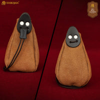 Black and Brown Drawstring Pouch