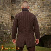 Medieval Triple-Layer Quilted Gambeson (Type 1) Convertible Sleeve Recycled Multi-Fibre Wadding-7101BR 1