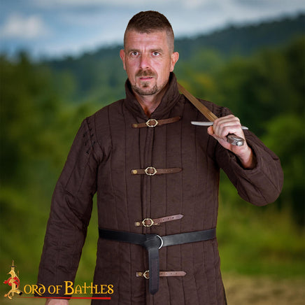 Medieval Triple-Layer Quilted Gambeson (Type 1) Convertible Sleeve Recycled Multi-Fibre Wadding-7101BR 4