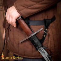 Medieval Black Leather Rapier Sword Frog Right