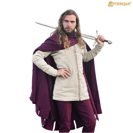Medieval red wool cloak in australia