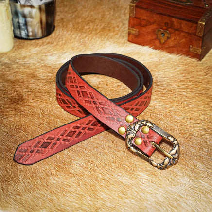 Renaissance Red Belt with Cross Strap - Main Image