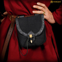 Medieval bag made from black fabric