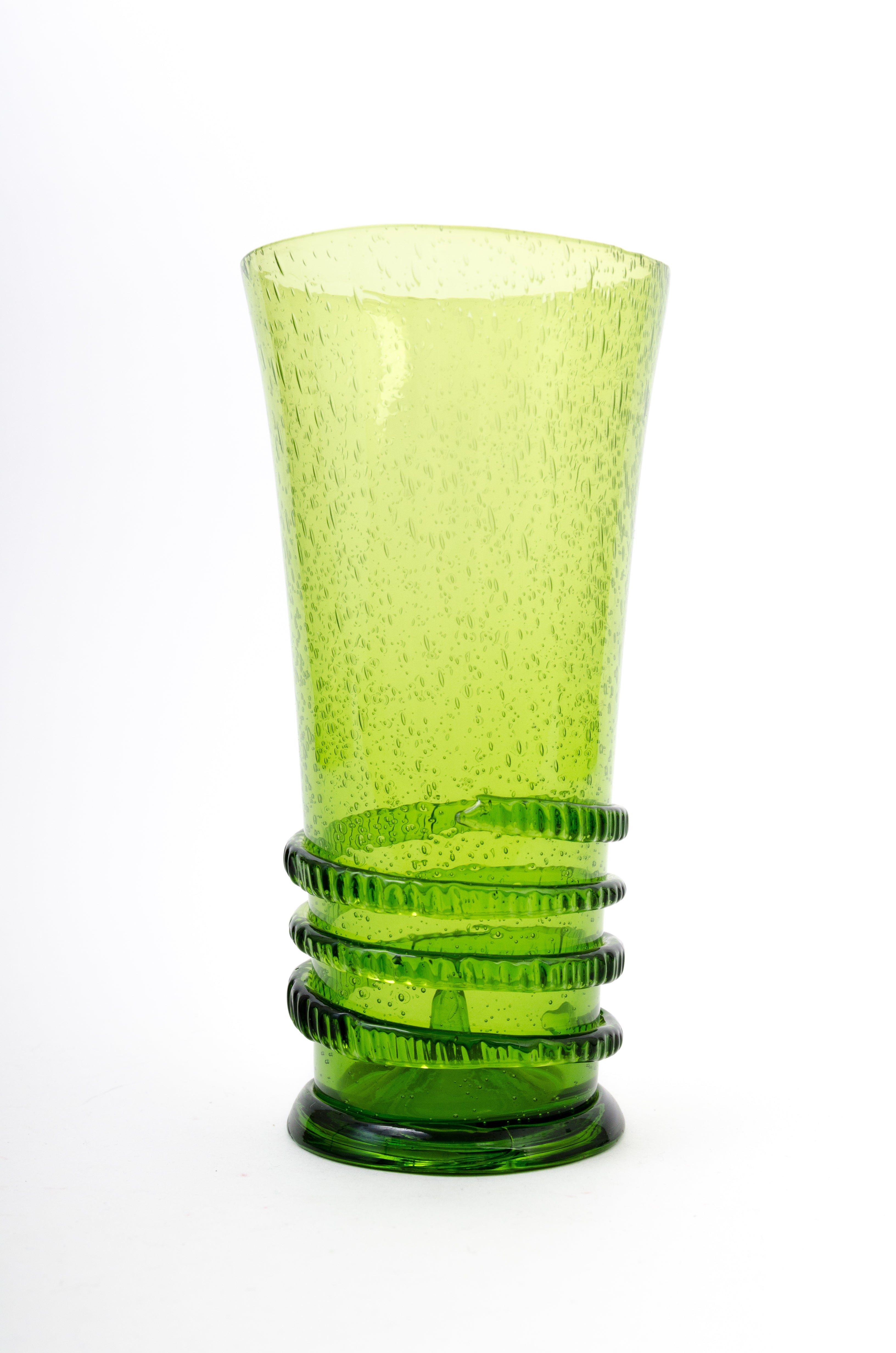 Medieval green drinking glass big