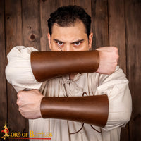Leather Bracers - Crunch Brown