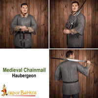 Chainmail Haubergeon Shirt – Riveted and Alternating, 9mm 17 gauge