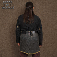 Medieval mail skirt with brass trim