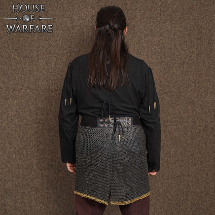 Medieval mail skirt with brass trim