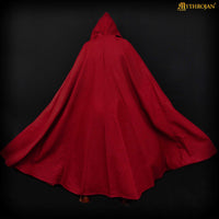 Medieval red maroon cape with hood