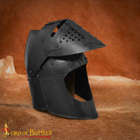 Bascinet Early to Mid 14th Century Helm (Blackened, 16 Gauge)