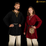 Wool Tunic - Black with Gold Embroidery