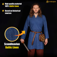 Viking Tunic "Erik" - Blue Linen
