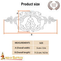 Norse dragon  Viking solid Bronze belt or clothing Clasp - 50mmx115mm