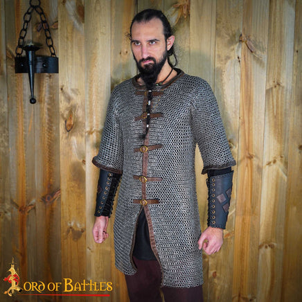 Open Front Nordic Byrnie Chainmail  Hauberk