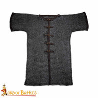 Open Front Short Sleeve Chainmail with leather edges