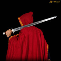 Pagan witches red wool cape with clasp and embroidery