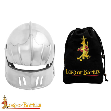 Plate Armor Sallet Helm with leather lining
