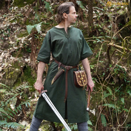 Prince of Theves Costume Long green tunic with riding slit