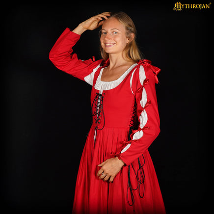 Red adjustable medieval dress
