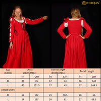 Red medieval wedding dress