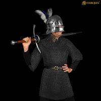 Chainmail Shirt with Coif Blackened - Large