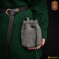 Medieval Drawstring Belt Bag - Grey
