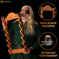 Solid Wood 6 Tier Sword Stand Medieval Sword Wall Mount Samurai Sword Display