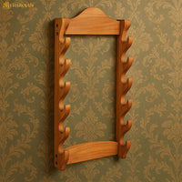 Solid Wood 6 Tier Sword Stand Medieval Sword Wall Mount Samurai Sword Display