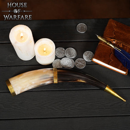 10th Century Living History Brass-Tipped Drinking Horn